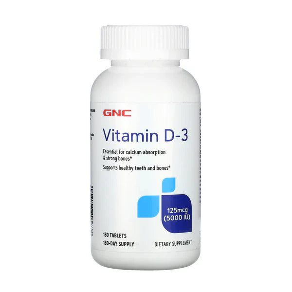 GNC Vitamin D3 5000 IU, 180 Tablets - Passion Pulse