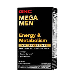 GNC Mega Men Energy & Metabolism Multivitamin, 90 Caplets - Passion Pulse