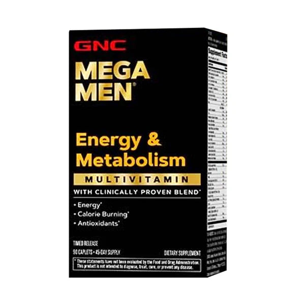 GNC Mega Men Energy & Metabolism Multivitamin, 90 Caplets - Passion Pulse