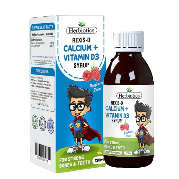 Herbiotics Rexis-D (Calcium + Vitamin D3) Syrup,120 Ml - Passion Pulse